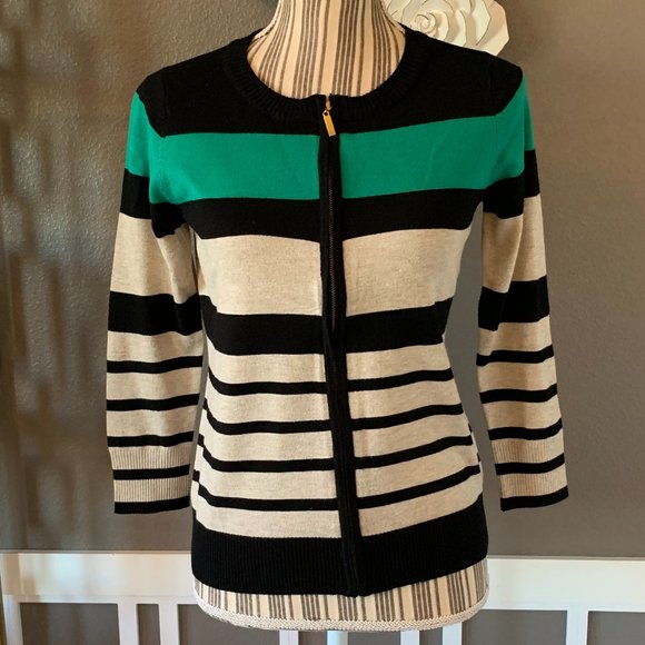 Grace Elements Sweaters - Grace Elements Crewneck Striped Cardigan